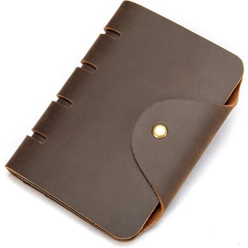 MAHEU Leather Short Wallet Card Purse RFID Function Short Purse Crazy Horse Leather Mens Wallet Real Cowskin