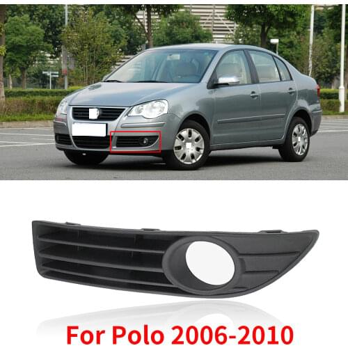 CAPQX For Polo 2006-2010 Front Bumper Fog light Foglamp Cover Trim Frame Grilling Fog Lamp Grating Decoration Housing Shell Hood