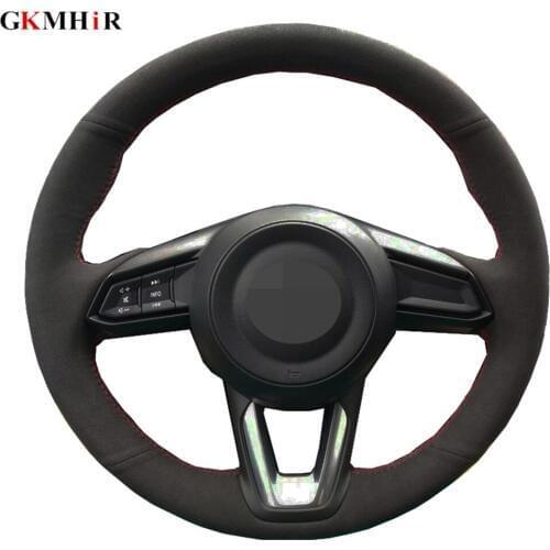 DIY Car Steering Wheel Cover Suede Leather For Mazda 3 Axela Mazda 6 Atenza CX-3 2018-2019 CX-5 2017-2019 CX-9