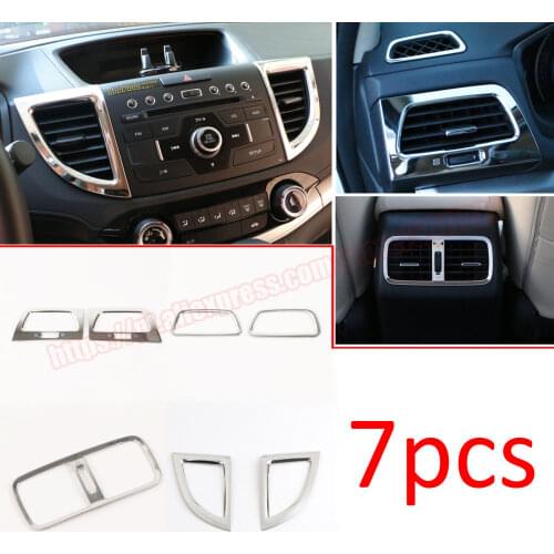 FOR HONDA CR-V CRV 2012-2016 7pcs steel chrome central console air outlet vent trim