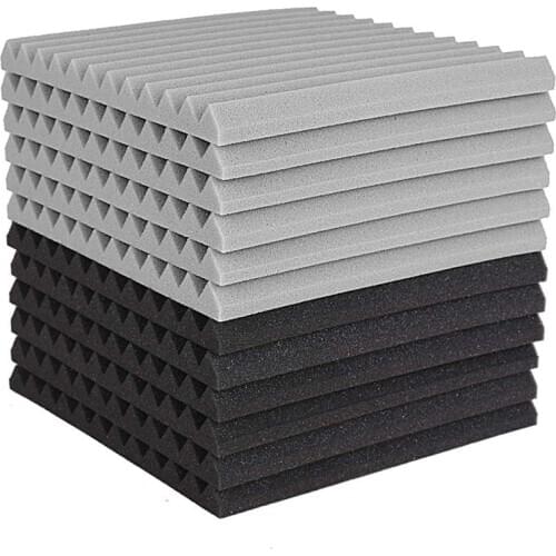 12 Pcs Acoustic Foam Board,Studio Wedge Tile,Acoustic Foam Soundproof Pyramid Studio Treatment Wall Panel 2.5X30X30cm