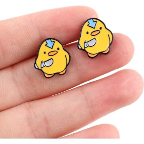 DZ2153 Funny Duck Comics Piercing Earrings Cartoon Anime Stud Earrings for Woman Girls Kids Fashion Jewelry Gift Wholesale