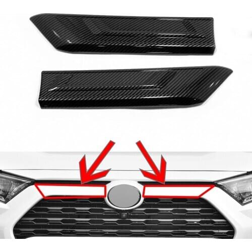 Chrome for Toyota rav4 xa50 2019 2020 Accessories Front Upper Grille Grill Molding Frame Trim Cover Sticker Decoration