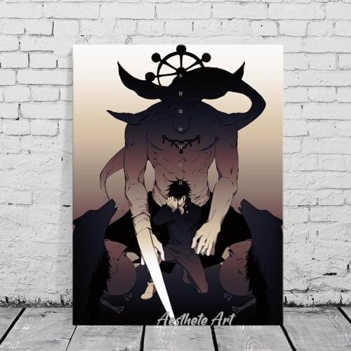 Jujutsu Kaisen Fushiguro Megumi Mahoraga Canvas Painting Wall Art Poster Print Picture Living Room Decoration Home Decor