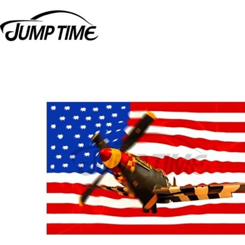 JumpTime 13 x 3.8cm For Mustang P-51D Car Sticker Creative Vinyl Car Wrap Windows Surfboard Decal Waterproof Occlusion Scratch