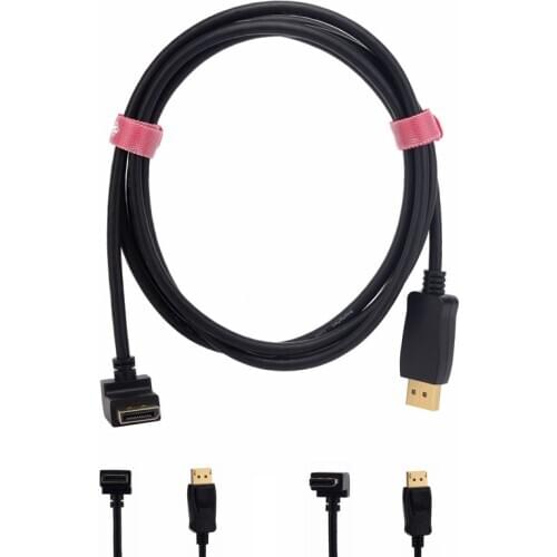 DisplayPort Cable Up & Down 90 Angled 1.5m 2m 3m 4K 1080P Display Port DP to DP Cable for Connecting Laptop to HDTVs Projectors