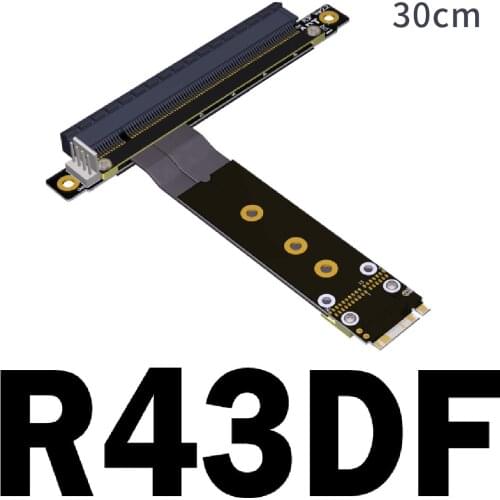 ADT-Link 32G/bps PCI-e 16x To M.2 for NVMe Key-M 2230 2242 2260 2280 Riser Card Gen3.0 Cable PCIex16 Extender w Sata Power Cable
