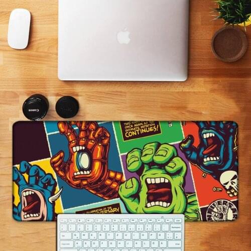 Santa cruz Keyboards Mat Rubber Gaming mousepad Desk Mat Anti-slip Natural Rubber with Locking Edge Gaming Mouse Mat