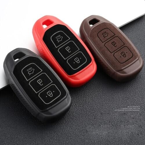 Leather TPU Car Remote Key Case Cover For Hyundai IX35 i30 KONA Solaris Encino Azera Grandeur Accent Fe Santa Palisade