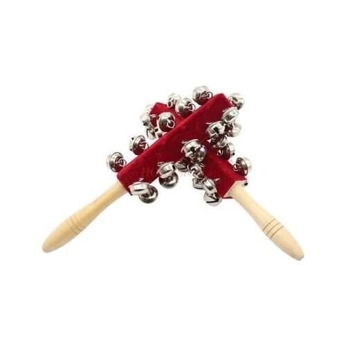 Red velvet rattle kindergarten early education teaching aids children handbell barbell string bell