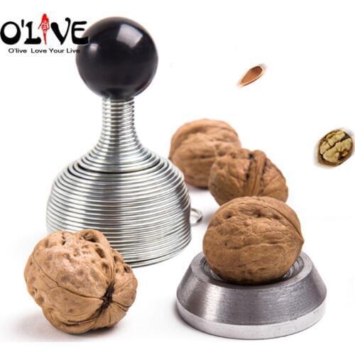 Creative Spring Steel Nutcracker Nut Cracker Walnut Pecan Sheller Opener Nut Tools Metal Kitchen Gadgets