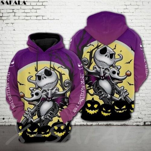 Halloween Jacket Pumpkin Skull 3D Printed Hoodie Man Female Zipper Pullover Sweatshirt Hooded Jersey Streetwear Tracksuits