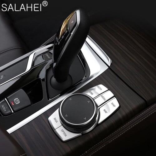 ABS Plating Sticker For BMWs new 5 Series Interior Modification 528530540li Multimedia Button Stickers Idrive Button Stickers
