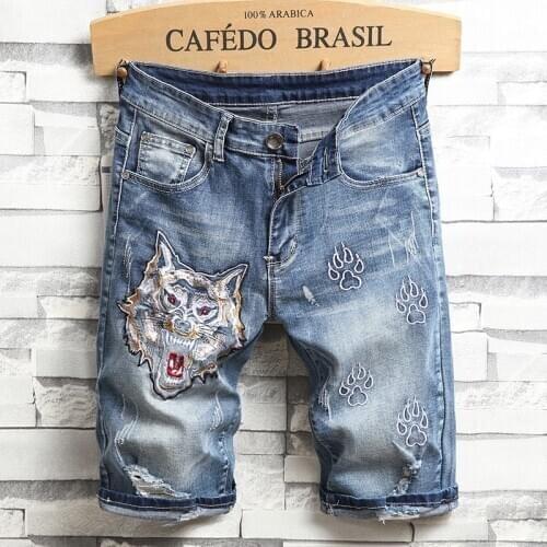 Pantalon Corto Hombre Denim Shorts Knee Length Jeans Mens Summer Casual Shorts Jean Men