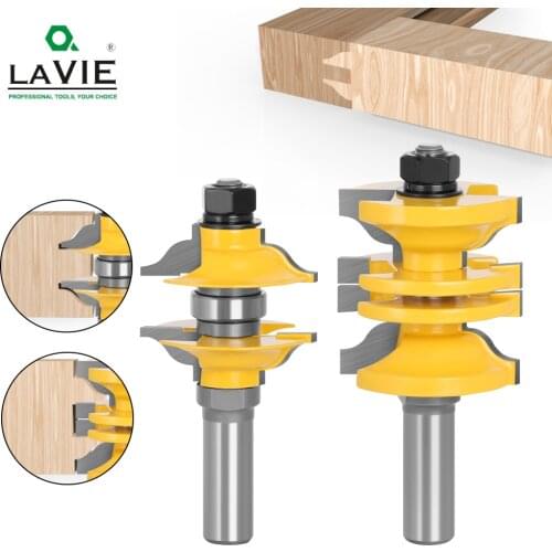 LAVIE 2pcs 12mm 1/2" Shank Entry & Interior Door Ogee Router Bit Matched MIlling Cutter Set for Wood Woodworking Machine 03123
