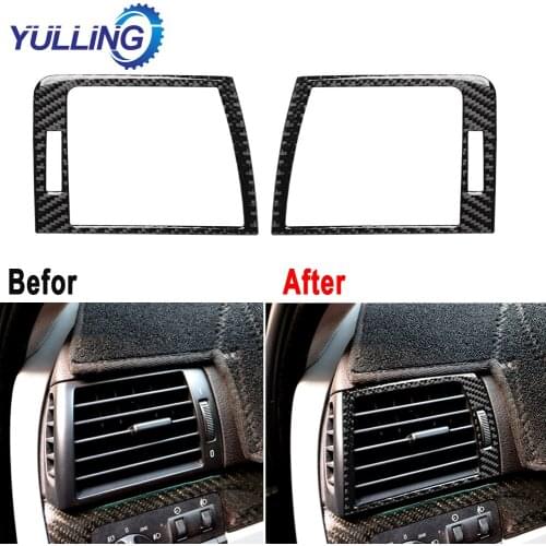 Carbon Fiber Dashboard Air Vent Panel Sticker Trim For BMW 3 Series E46 1998-05 Car Accessories Dashboard Air Vent Panel Sticker