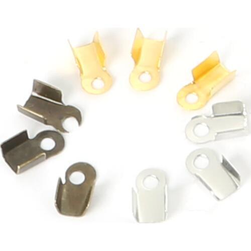 1000pcs/lot 3x6mm Wide Cord Crimp End Caps Bronze/Gold/Rhodium plated for Necklace Bracelet chain Clasp to DIY Jewelry Findings