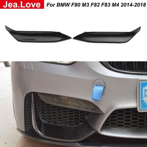 Real Carbon Fiber Car Front Aprons Cup Lip Splitters Bumper Flaps Body Part For BMW F80 M3 F82 F83 M4 2014-2018