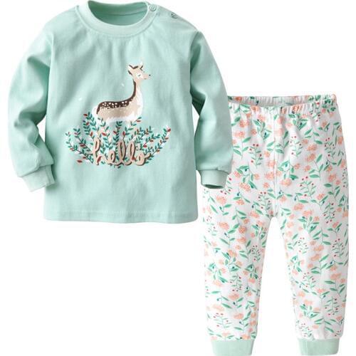TUONXYE Children Cartoon Deer Pajamas For Girls Cute Animals pajamas Kids Pijama Infantil Baby Home Wear Boy Sleepwear Clothes