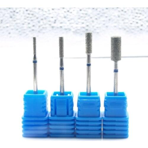 Flat 1pcs Diamond Nail Drill Cuticle Bits Milling Cutter Burr for Electric Manicure Machine Cuticle Clean Files Nail Art Tools