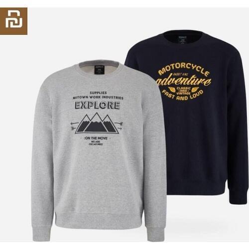 Youpin MITOWN LIFE Casual fashion cotton round neck sweater Cotton Print flower Sweatshirt Loose men women Long sleeve clothes