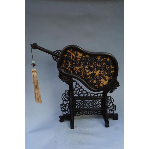 Rare Old Chinese Tortoise fan screen statue,Collection Hotel Business Gift,Hand-carved, Free shipping