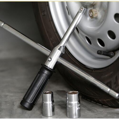 Portable combined tire wrench lug nut car wheel rim tyre spin handle cross wrench changable L spanner auto tool with 2 sockets