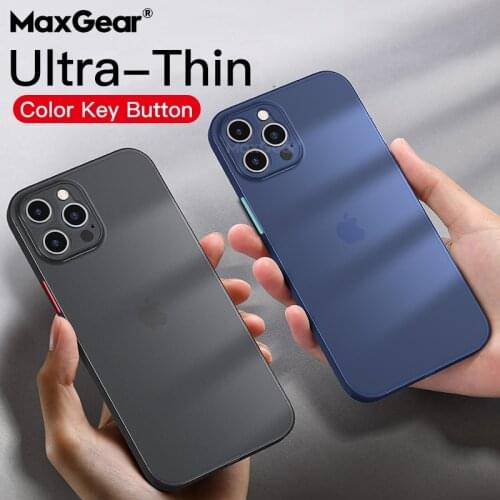 Luxury Ultra Thin Color Button PP Matte Case For iPhone 11 Pro 12 mini XS Max XR XS X Cover For iPhone 7 8 Plus Shockproof Cases