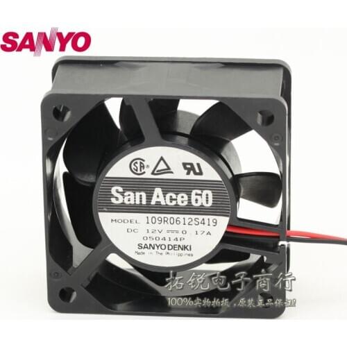SANYO new 109R0612S419 6025 60mm 12V 0.17A mute double ball bearing chassis cooling fan for 60*60*25MM
