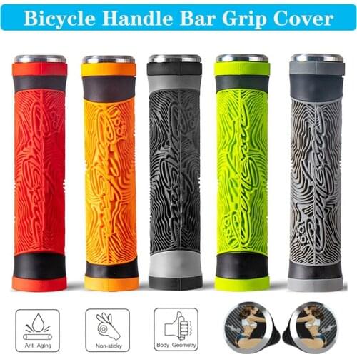 Cycling Bicycle Handle Bar Grip Cover Mountain Bikes Silicone Handle Cover Anti-slip Anti-Shock Grips Covers W/ 2 Locking Knobs