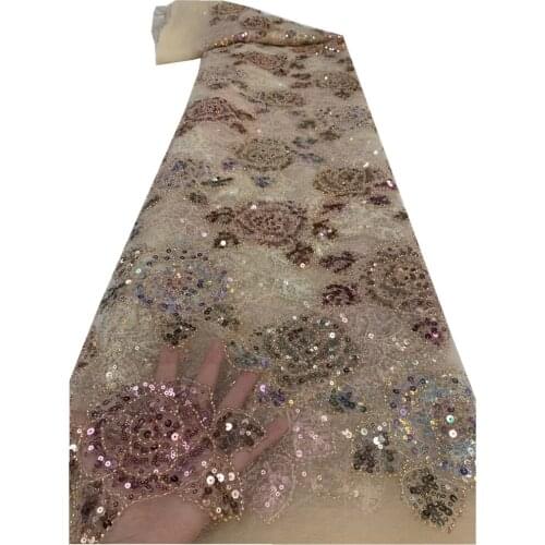 SJ Lace African Lace Fabric 2021 High Quality Lace With Sequins French Net Lace Fabric Embroidered Tulle Mesh Fabric Dress Z4-54