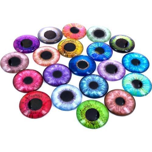 20pcs/lot 18mm 20mm 25mm Round Pupil Eye Pattern Glass Cabochon for DIY Jewelry Making Findings & Components T014