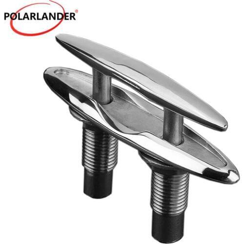 Mooring Dock Neat Cleat 5 inch Hardware Bollard Accessories 125mm Stainless Steel Cable Bolt Marine Double-Deck Push-Pull
