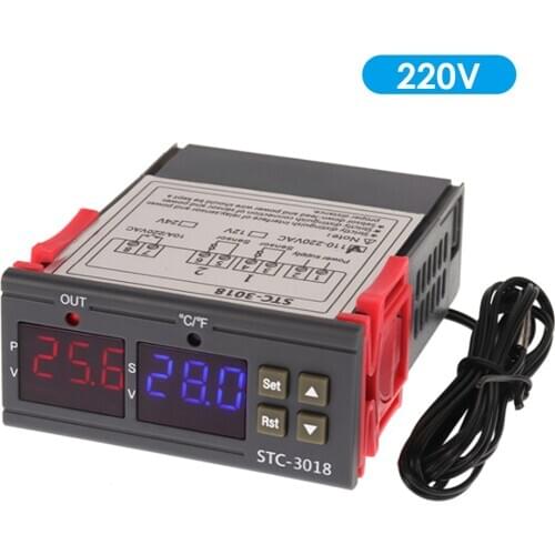 STC-3018 Digital Temperature Controller Intelligent NTC Sensor Temp Control Thermostat for Freezer Fridge Hatching