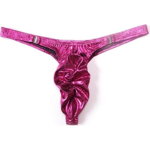 Men Brief Bikini Thong Solid Color Low Waist Underwear Bulge Pouch Elastic T Pants Summer Sexy Underpants Male Clothes