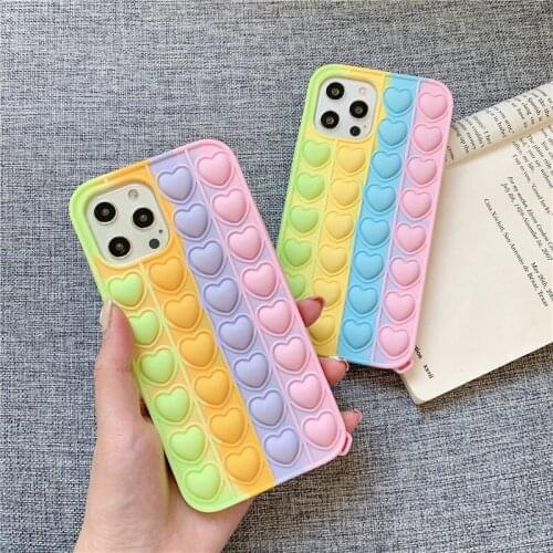Love Reliver Stress Pop Fidget Toys Shockproof Phone Case For iPhone 12 Pro Max 7 8 6S Plus 11 Pro XS XR X SE 2020 Popular Cover