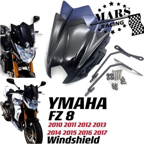 Fits For YAMAHA FZ 8 FZ8 fz8 Sport screen 2010-2017 Motorcycle Black Windshield Windscreen Aluminum Kit Deflector Fairing Cove