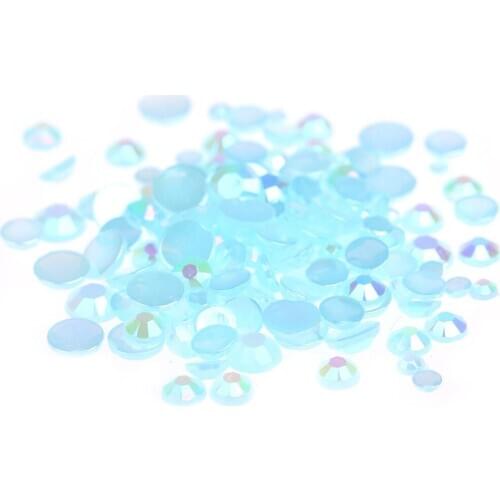 Jelly Light Blue Color Cute Shiny Various Sizes Acrylic Rhinestones Shoes Clothing Decorations Nail Art Decorations