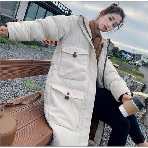Big pocket Women Parks Tops Feminine Coat Clothing Warm Jacket Winter parkas Long Outerwear Fashion sobretudo feminino hat