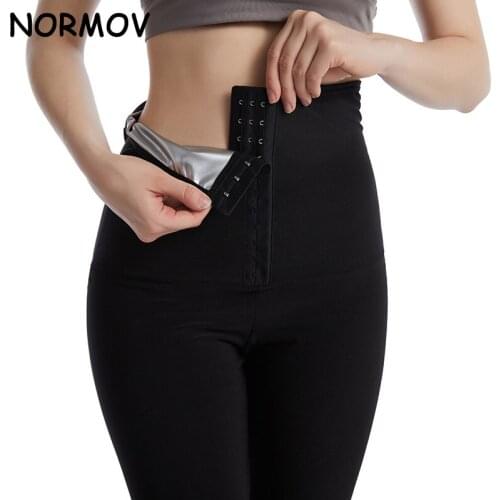 NORMOV Shapewear Leggings Women High Waist Fitness Sport Leggings Sweat Abdomen Legging Gym Fitness Training Sport Leggings