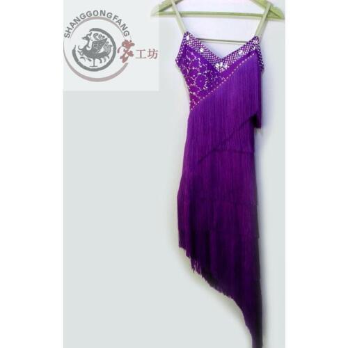 New style latin dance costume sexy spandex tassel latin dance dress for women latin dance competition dresses S-4XL F8