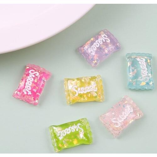 10pcs/Bag 17*25mm Sweet Candy Decorations 7 Colors Resin Cute Kawaii Jewelry 3D Nail Supplies Accessories VK-06