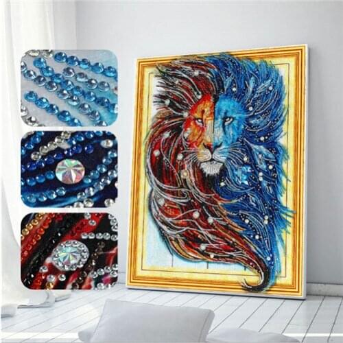 2019 Special-shaped Home Animal lion Landscape Diamond Painting Cross Stitch Set Floral Wall Sticker Mosaic Diamond Embroidery