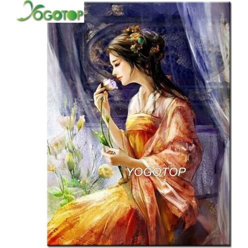 5D DIY Diamond Painting Japanese woman Full Embroidery people abstract girl Mosaic Oriental woman Ancient beauty painting YY2983