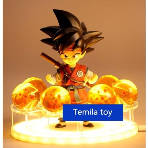 Anime DBZ Childhood Wukong Crystal Balls base figure model Led lamp Light Power Up High quality Vegeta toy gift Home decoration