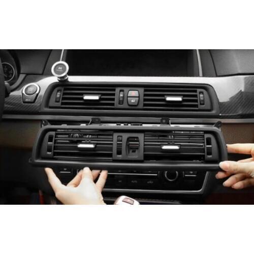 Auto Replacement Front Console Grill Dash AC Air Vent for 2010-2017 BMW 5 Series Black