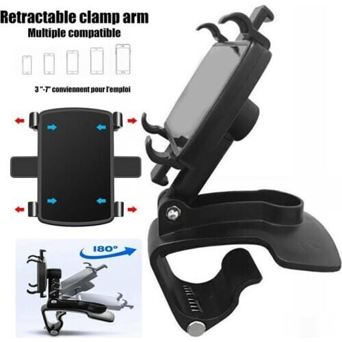 Car Phone Holder Dashboard Rear View Mirror Universal Car Dashboard Clip Mount Mobile Phone Holder Stand 360 Degree Rotation
