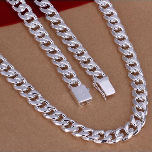 Mens 24 '' 60cm 10mm N925 Sterling Silver color Necklace 115g Solid Snake Chain N011 Gift Pouches