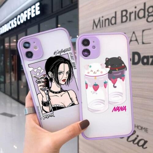 Oosaki Phone Case For iPhone 12 11 Mini Pro XR XS Max 7 8 Plus X Matte transparent Purple Back Cover