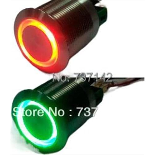 ELEWIND 22mm Two LED color Momentary push button switch(PM221F-11E/R-G/12V/S/3pins for Two led)